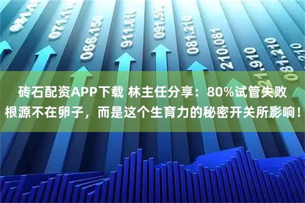 砖石配资APP下载 林主任分享：80%试管失败根源不在卵子，而是这个生育力的秘密开关所影响！